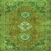 Round Machine Washable Persian Green Traditional Area Rugs, wshtr3016grn