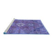 Sideview of Machine Washable Persian Blue Traditional Rug, wshtr3016blu