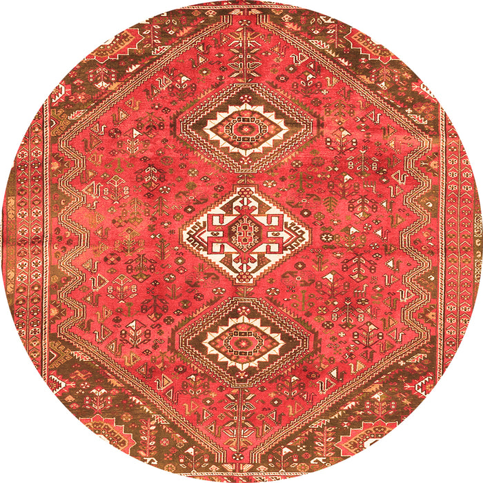 Machine Washable Persian Orange Traditional Area Rugs, wshtr3016org