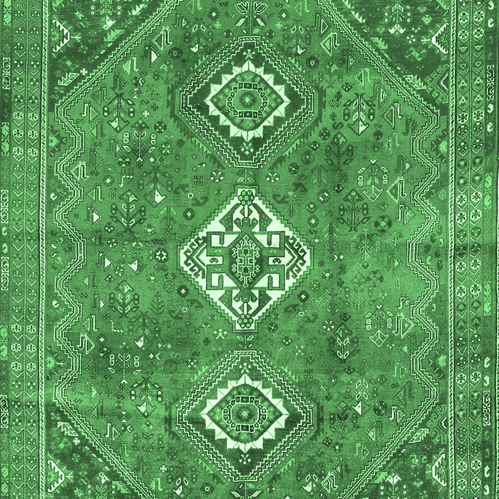 Machine Washable Persian Emerald Green Traditional Area Rugs, wshtr3016emgrn