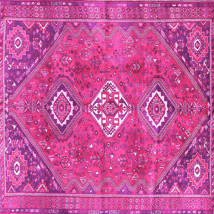 Square Machine Washable Persian Pink Traditional Rug, wshtr3016pnk