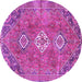 Round Persian Purple Traditional Rug, tr3016pur