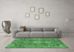 Machine Washable Persian Emerald Green Traditional Area Rugs in a Living Room,, wshtr3016emgrn