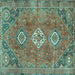 Square Persian Turquoise Traditional Rug, tr3016turq