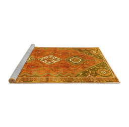 Sideview of Machine Washable Persian Yellow Traditional Rug, wshtr3016yw
