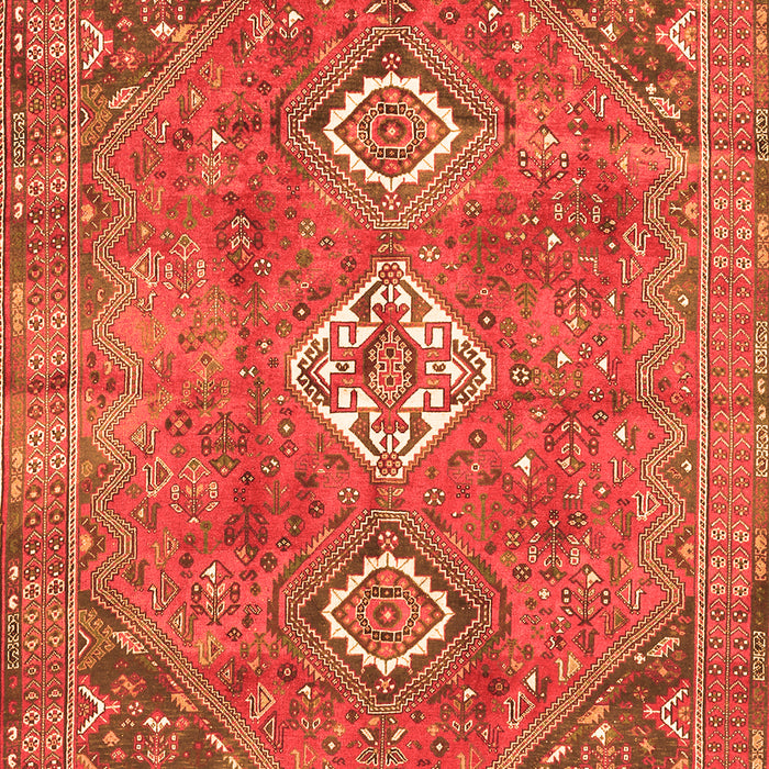 Serging Thickness of Machine Washable Persian Orange Traditional Area Rugs, wshtr3016org
