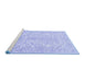 Sideview of Machine Washable Persian Blue Traditional Rug, wshtr3017blu