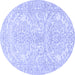 Round Persian Blue Traditional Rug, tr3017blu