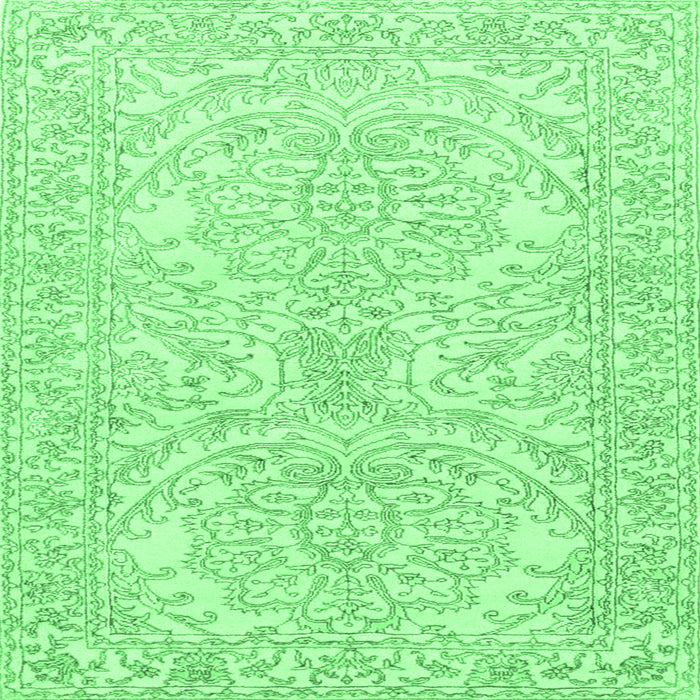 Square Persian Emerald Green Traditional Rug, tr3017emgrn