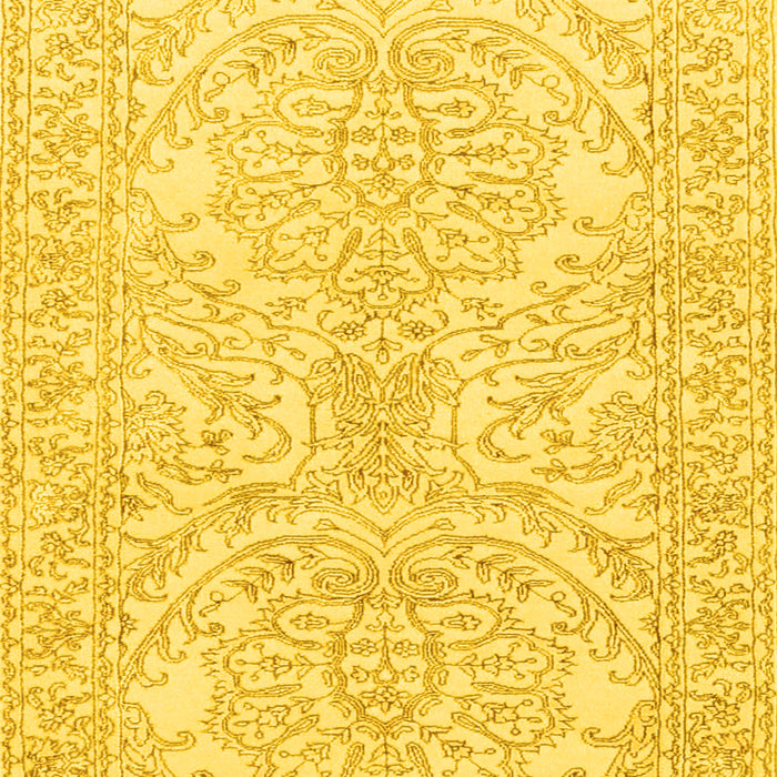 Machine Washable Persian Yellow Traditional Rug, wshtr3017yw