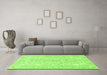 Machine Washable Persian Green Traditional Area Rugs in a Living Room,, wshtr3017grn