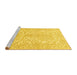 Sideview of Machine Washable Persian Yellow Traditional Rug, wshtr3017yw