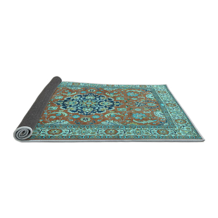 Sideview of Persian Light Blue Traditional Rug, tr3018lblu