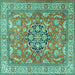Square Persian Turquoise Traditional Rug, tr3018turq