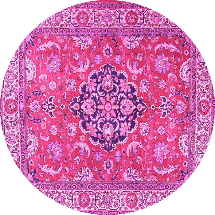 Round Persian Pink Traditional Rug, tr3018pnk