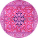 Round Persian Pink Traditional Rug, tr3018pnk