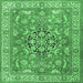 Square Persian Emerald Green Traditional Rug, tr3018emgrn