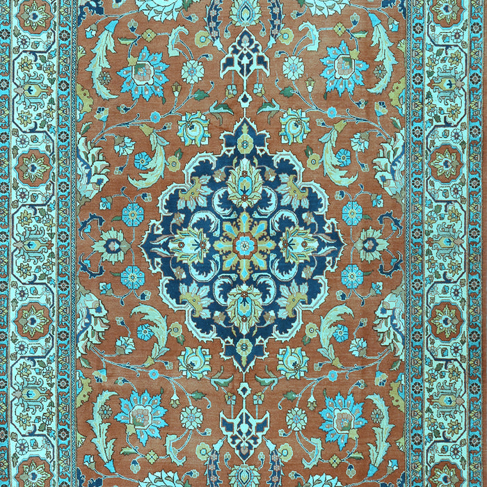 Machine Washable Persian Light Blue Traditional Rug, wshtr3018lblu