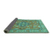 Sideview of Persian Turquoise Traditional Rug, tr3018turq