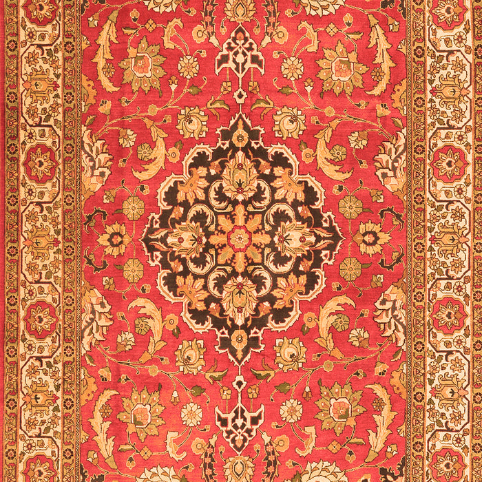 Serging Thickness of Machine Washable Persian Orange Traditional Area Rugs, wshtr3018org