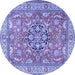 Round Persian Blue Traditional Rug, tr3018blu