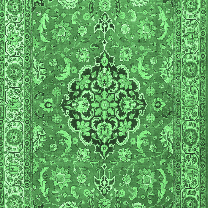 Machine Washable Persian Emerald Green Traditional Area Rugs, wshtr3018emgrn
