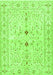 Serging Thickness of Machine Washable Persian Green Traditional Area Rugs, wshtr3019grn