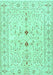 Machine Washable Persian Turquoise Traditional Area Rugs, wshtr3019turq