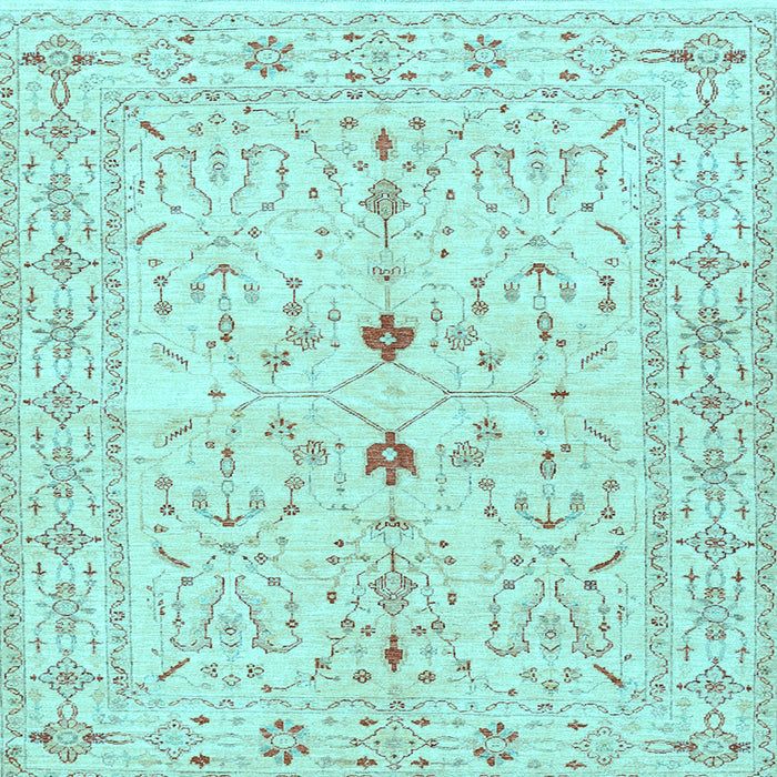 Square Machine Washable Persian Light Blue Traditional Rug, wshtr3019lblu