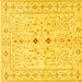 Square Persian Yellow Traditional Rug, tr3019yw