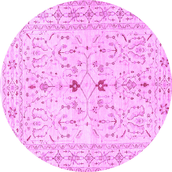 Round Machine Washable Persian Purple Traditional Area Rugs, wshtr3019pur