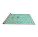 Sideview of Machine Washable Persian Light Blue Traditional Rug, wshtr3019lblu