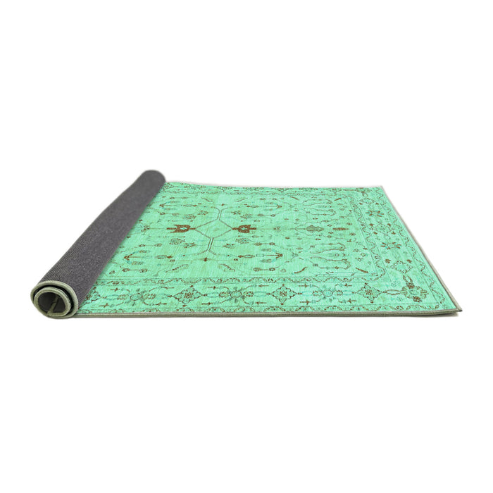 Sideview of Persian Turquoise Traditional Rug, tr3019turq