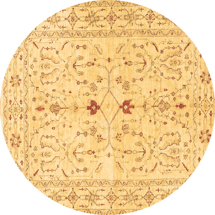 Round Machine Washable Persian Brown Traditional Rug, wshtr3019brn