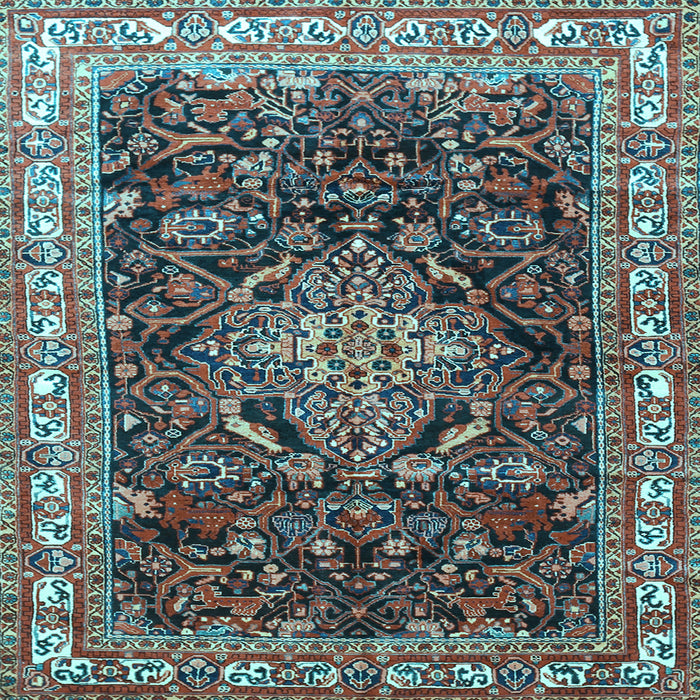 Square Machine Washable Persian Light Blue Traditional Rug, wshtr301lblu