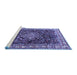 Sideview of Machine Washable Persian Blue Traditional Rug, wshtr301blu