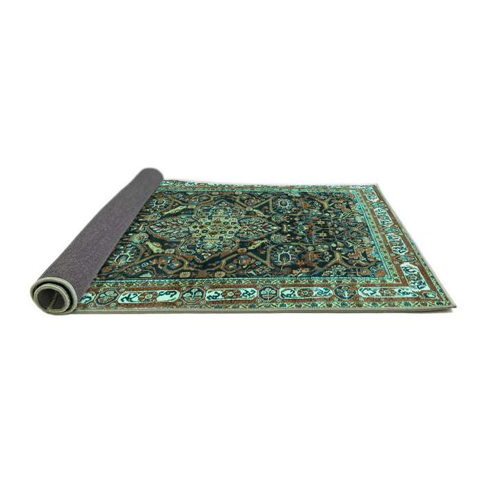 Sideview of Persian Turquoise Traditional Rug, tr301turq