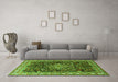 Machine Washable Persian Green Traditional Area Rugs in a Living Room,, wshtr301grn