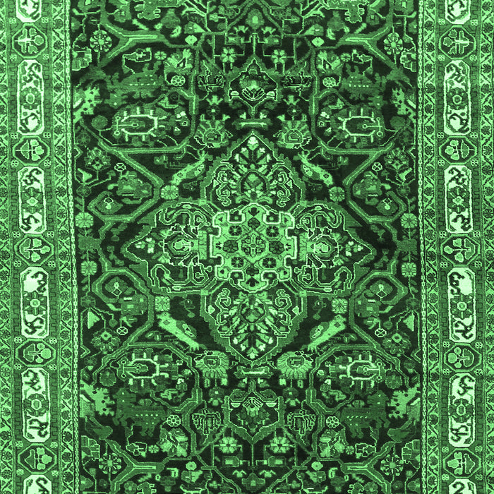 Machine Washable Persian Emerald Green Traditional Area Rugs, wshtr301emgrn