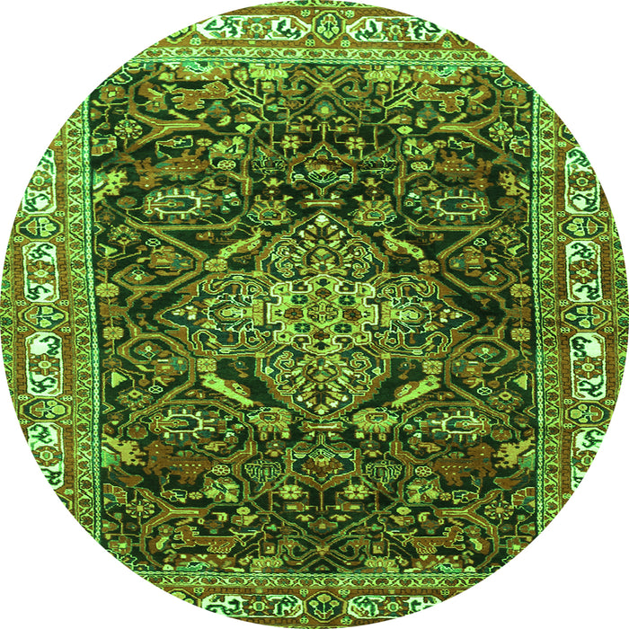 Square Persian Green Traditional Rug, tr301grn