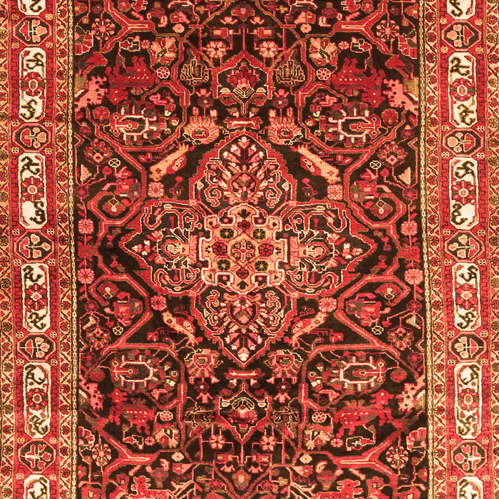 Serging Thickness of Machine Washable Persian Orange Traditional Area Rugs, wshtr301org