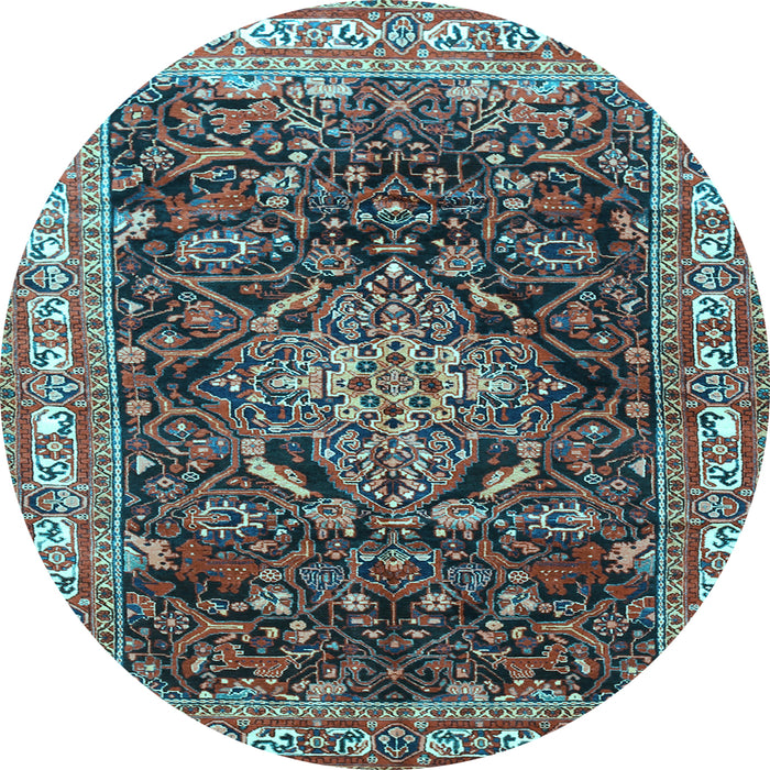 Round Persian Light Blue Traditional Rug, tr301lblu