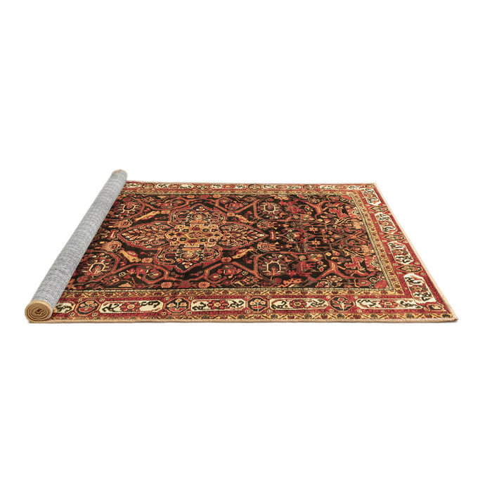 Sideview of Machine Washable Persian Brown Traditional Rug, wshtr301brn