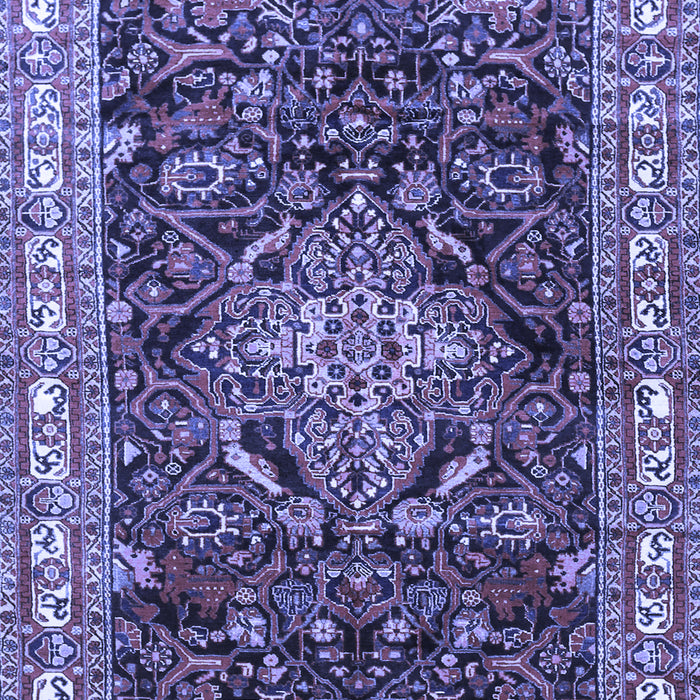 Machine Washable Persian Blue Traditional Rug, wshtr301blu