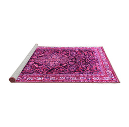 Sideview of Machine Washable Persian Pink Traditional Rug, wshtr301pnk