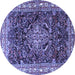 Round Persian Blue Traditional Rug, tr301blu