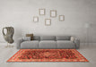 Machine Washable Persian Orange Traditional Area Rugs in a Living Room, wshtr301org