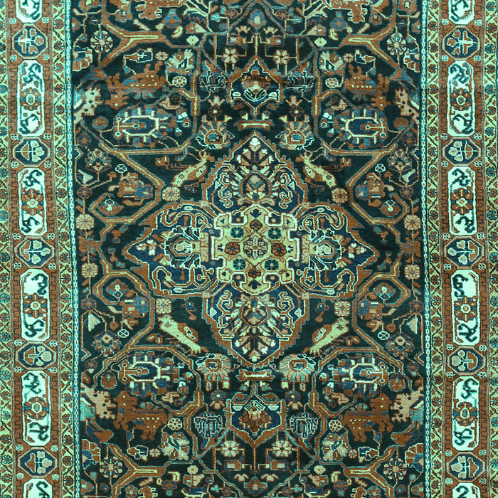 Machine Washable Persian Turquoise Traditional Area Rugs, wshtr301turq