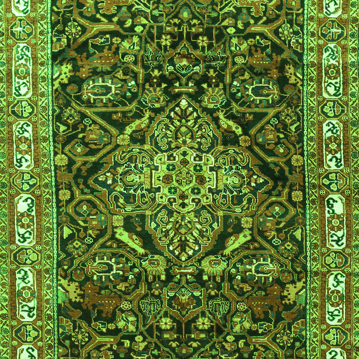 Serging Thickness of Machine Washable Persian Green Traditional Area Rugs, wshtr301grn