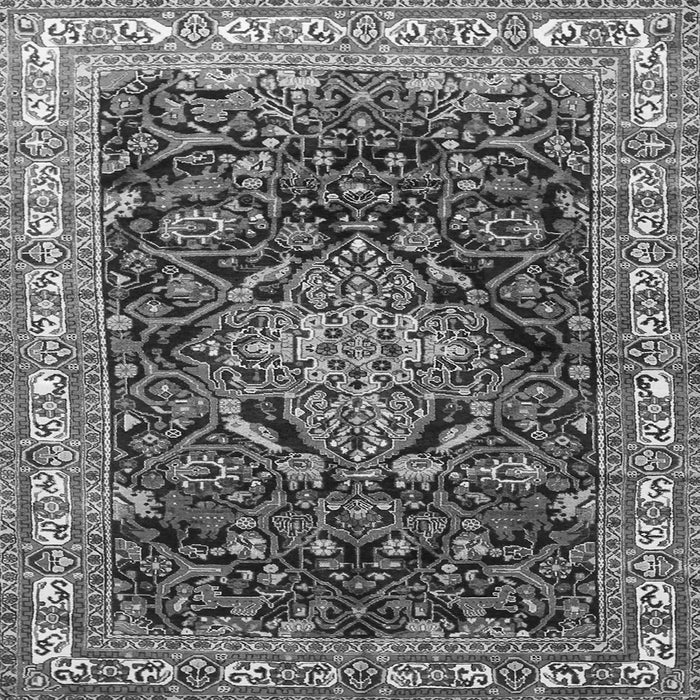 Round Machine Washable Persian Gray Traditional Rug, wshtr301gry